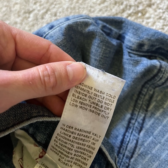 True Religion Men’s Rocco Moto Relaxed Skinny Jeans Denim Size 36 Medium Wash - Picture 5 of 11